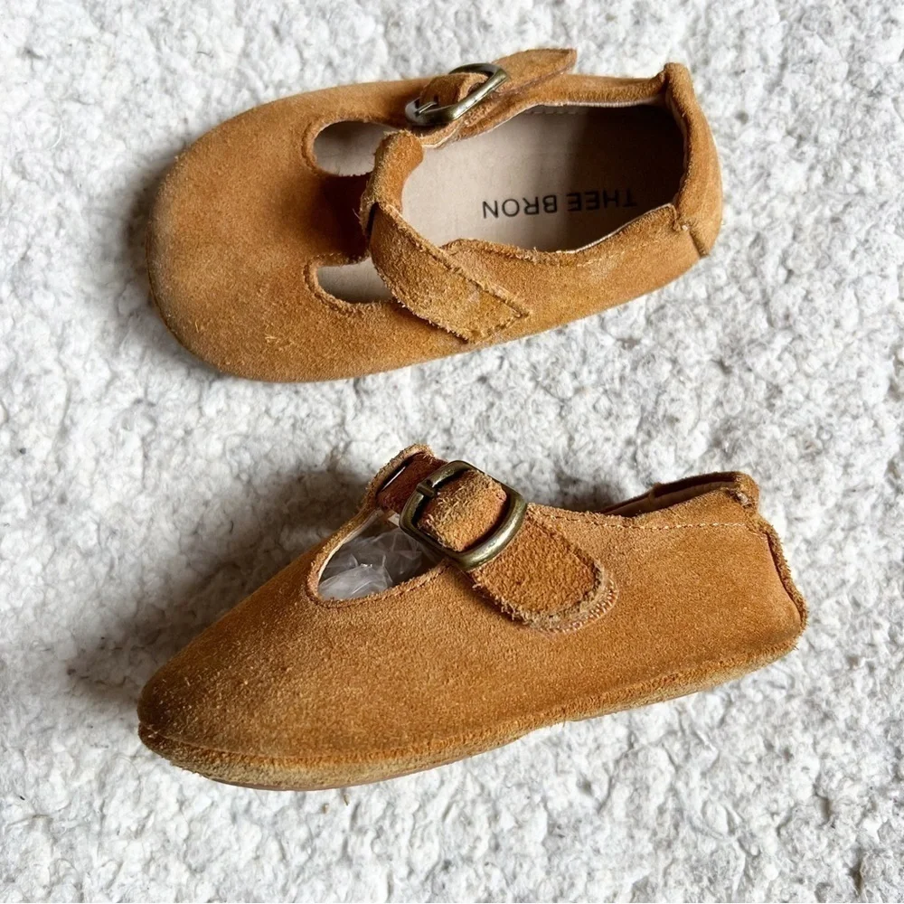 THEE BRON Brown Leather Baby Walking Shoes (Boys/Girls) Size 140